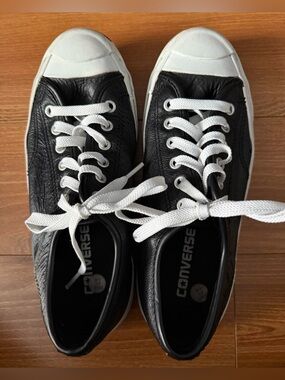 Jack Purcell Black Leather Converse Size 7